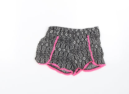 Primark Girls Black Argyle/Diamond  Sailor Shorts Size 8-9 Years