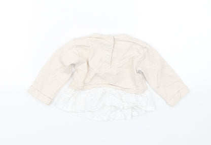 Prenatal Girls Beige   Pullover Jumper Size 3-6 Months