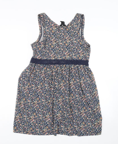 H&M Womens Blue Floral  Tank Dress  Size XS