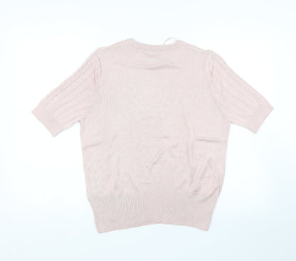 Womens UK Size 14 M&S Pink Basic T-Shirt