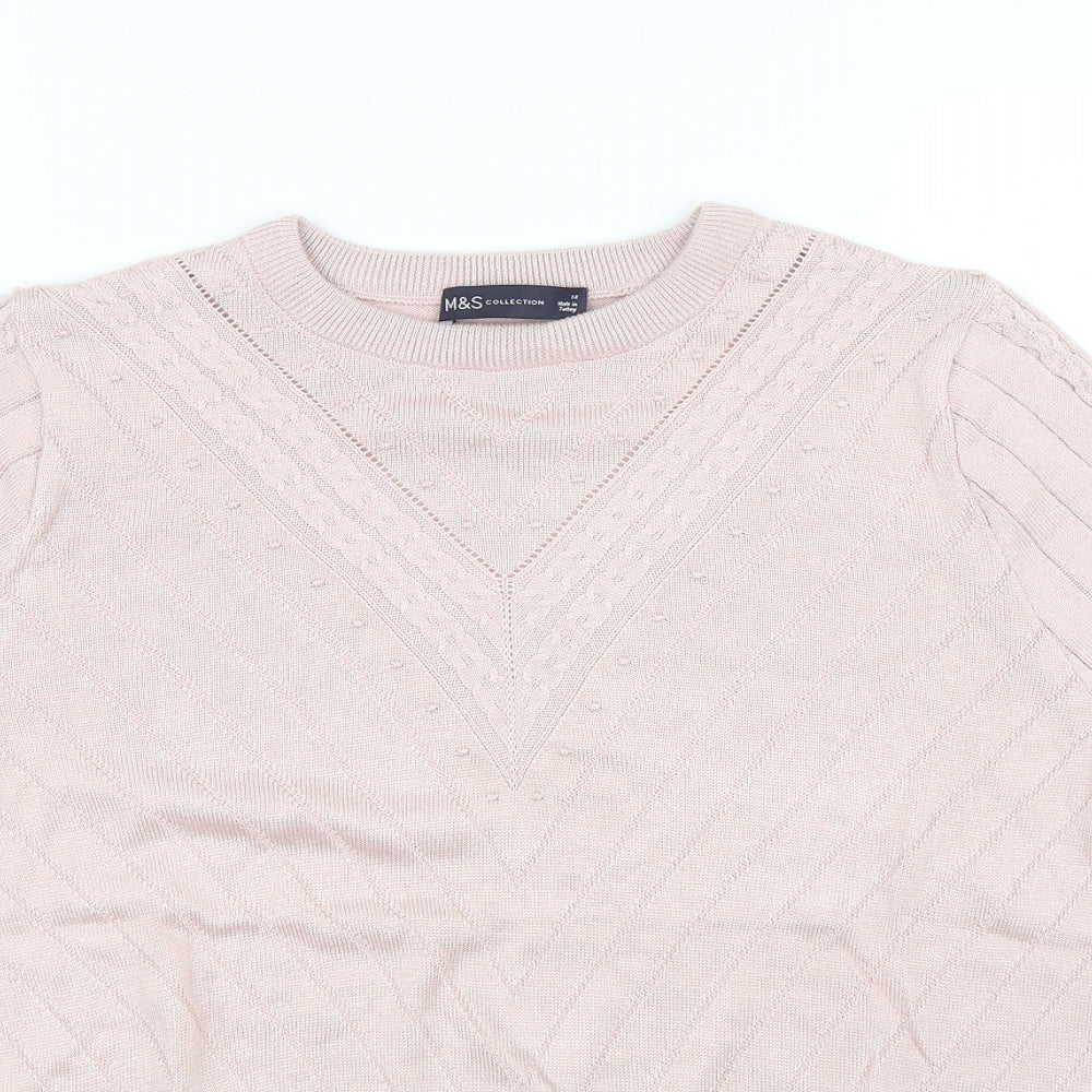 Womens UK Size 14 M&S Pink Basic T-Shirt