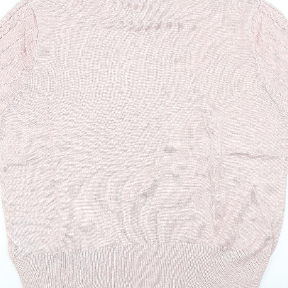 Womens UK Size 14 M&S Pink Basic T-Shirt