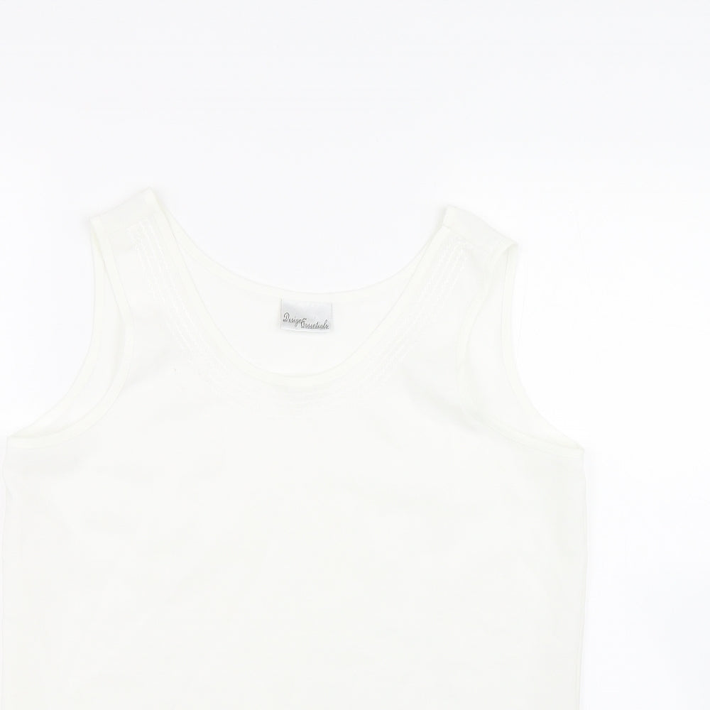 Womens UK Size 12 Design Essentials White Basic Tank