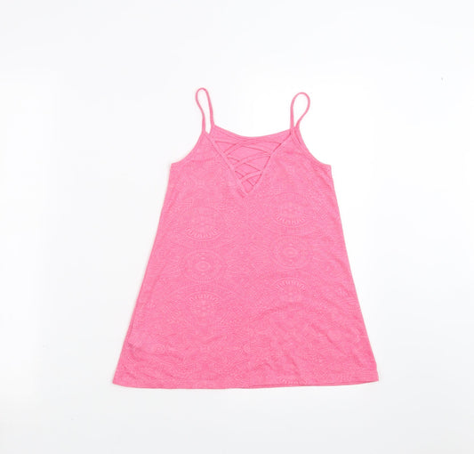 Matalan Girls Pink Geometric  Camisole T-Shirt Size 4 Years  - hello summer