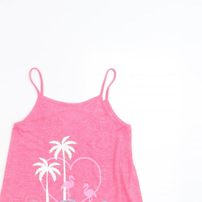 Matalan Girls Pink Geometric  Camisole T-Shirt Size 4 Years  - hello summer
