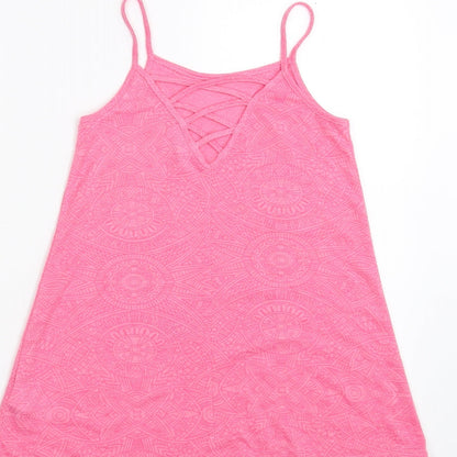 Matalan Girls Pink Geometric  Camisole T-Shirt Size 4 Years  - hello summer