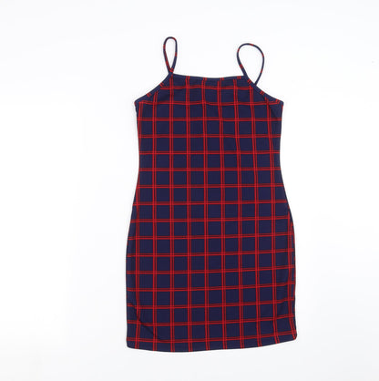 SheIn Womens Blue Check  Mini  Size M