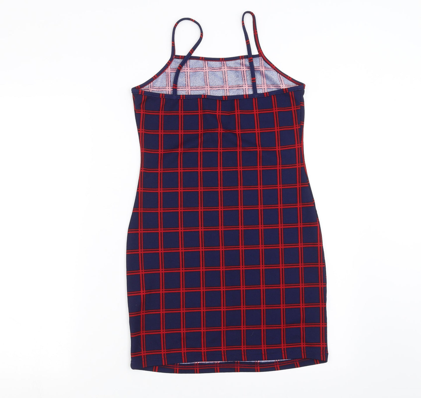 SheIn Womens Blue Check  Mini  Size M
