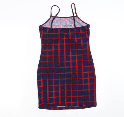 SheIn Womens Blue Check  Mini  Size M