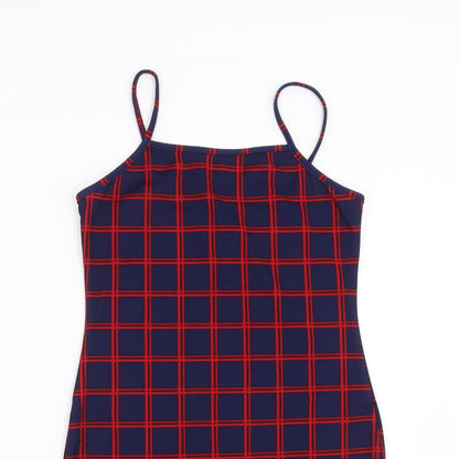 SheIn Womens Blue Check  Mini  Size M