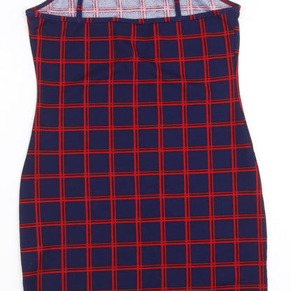 SheIn Womens Blue Check  Mini  Size M