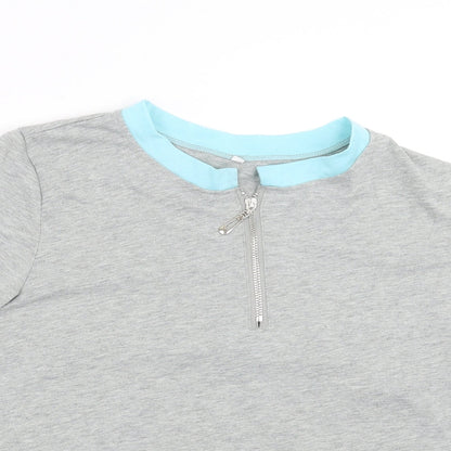Womens UK Size XL Preworn Grey Basic T-Shirt