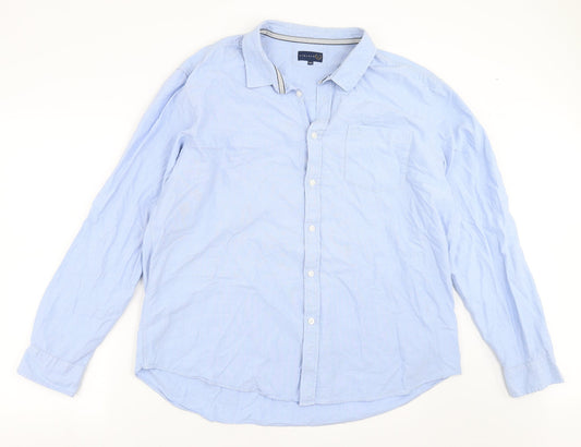 Mens UK Size 2XL Lincoln Blue  Button-Up Long Sleeve Casual Shirt