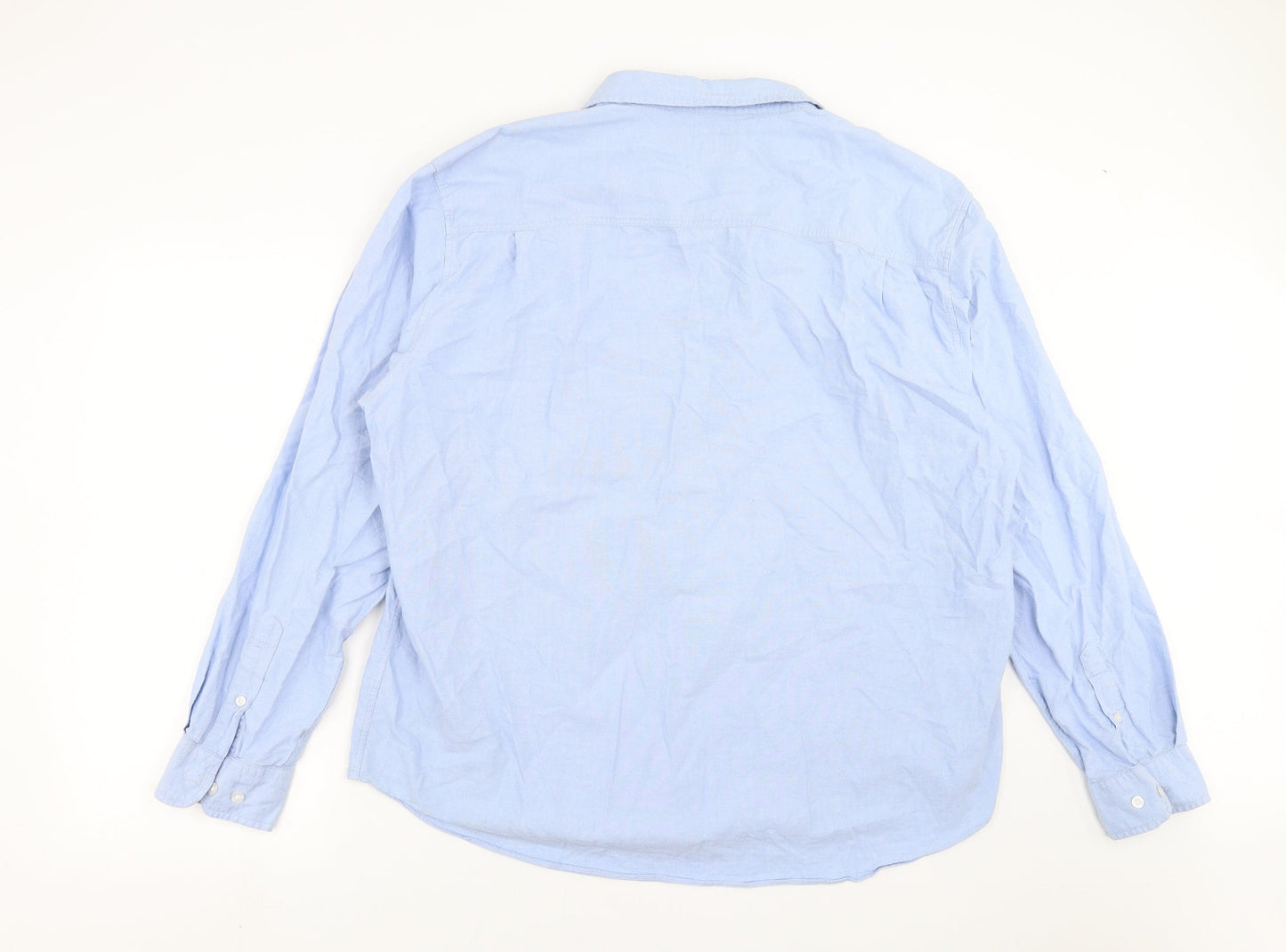 Mens UK Size 2XL Lincoln Blue  Button-Up Long Sleeve Casual Shirt