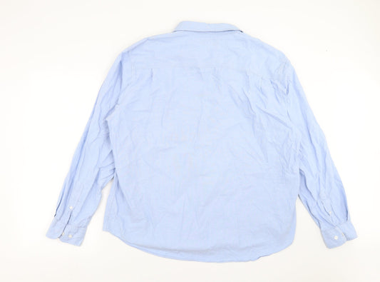 Mens UK Size 2XL Lincoln Blue  Button-Up Long Sleeve Casual Shirt