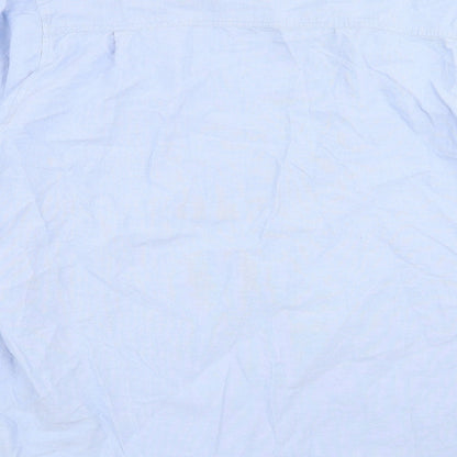 Mens UK Size 2XL Lincoln Blue  Button-Up Long Sleeve Casual Shirt