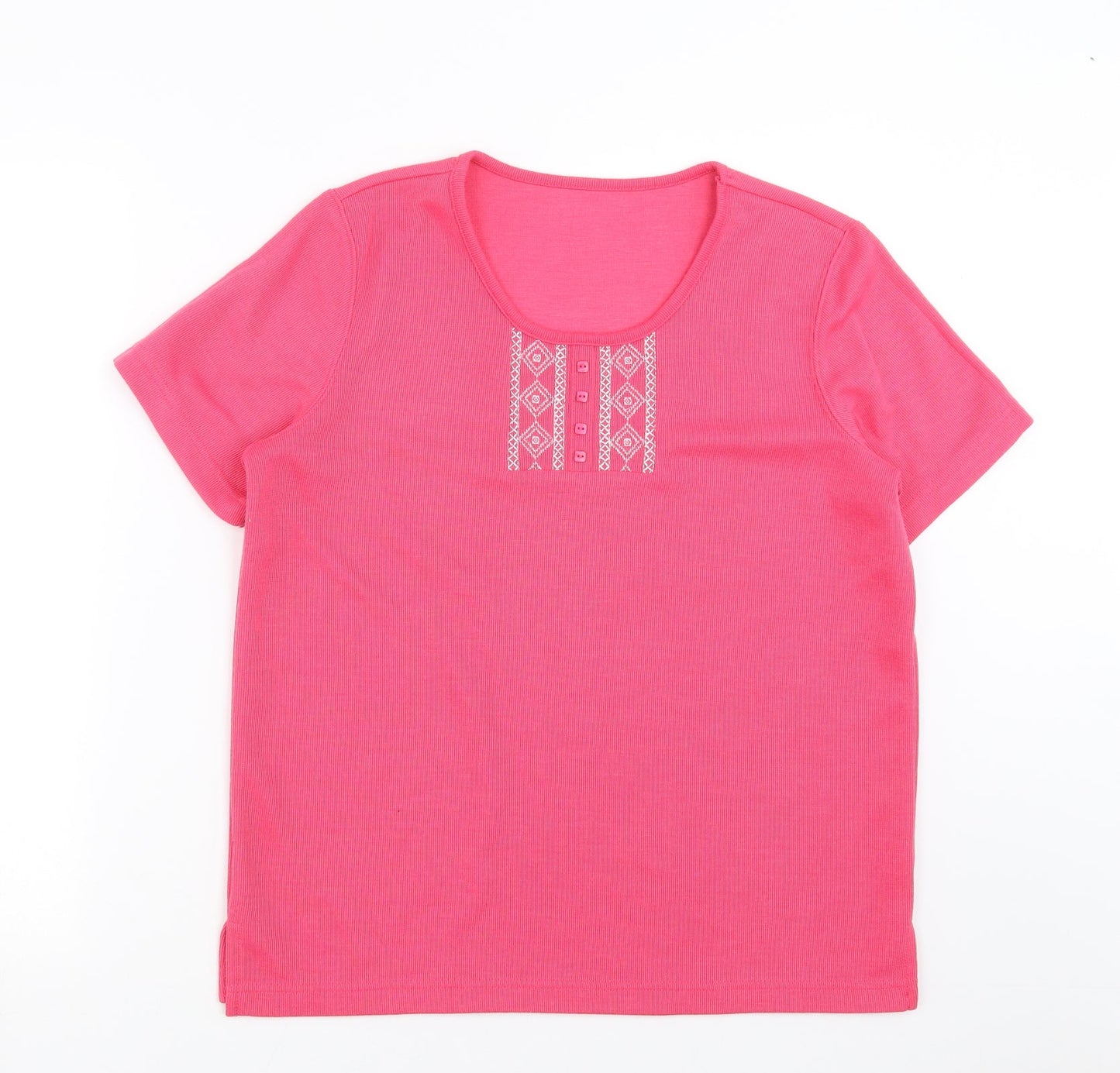 Womens UK Size S BM Pink Basic T-Shirt