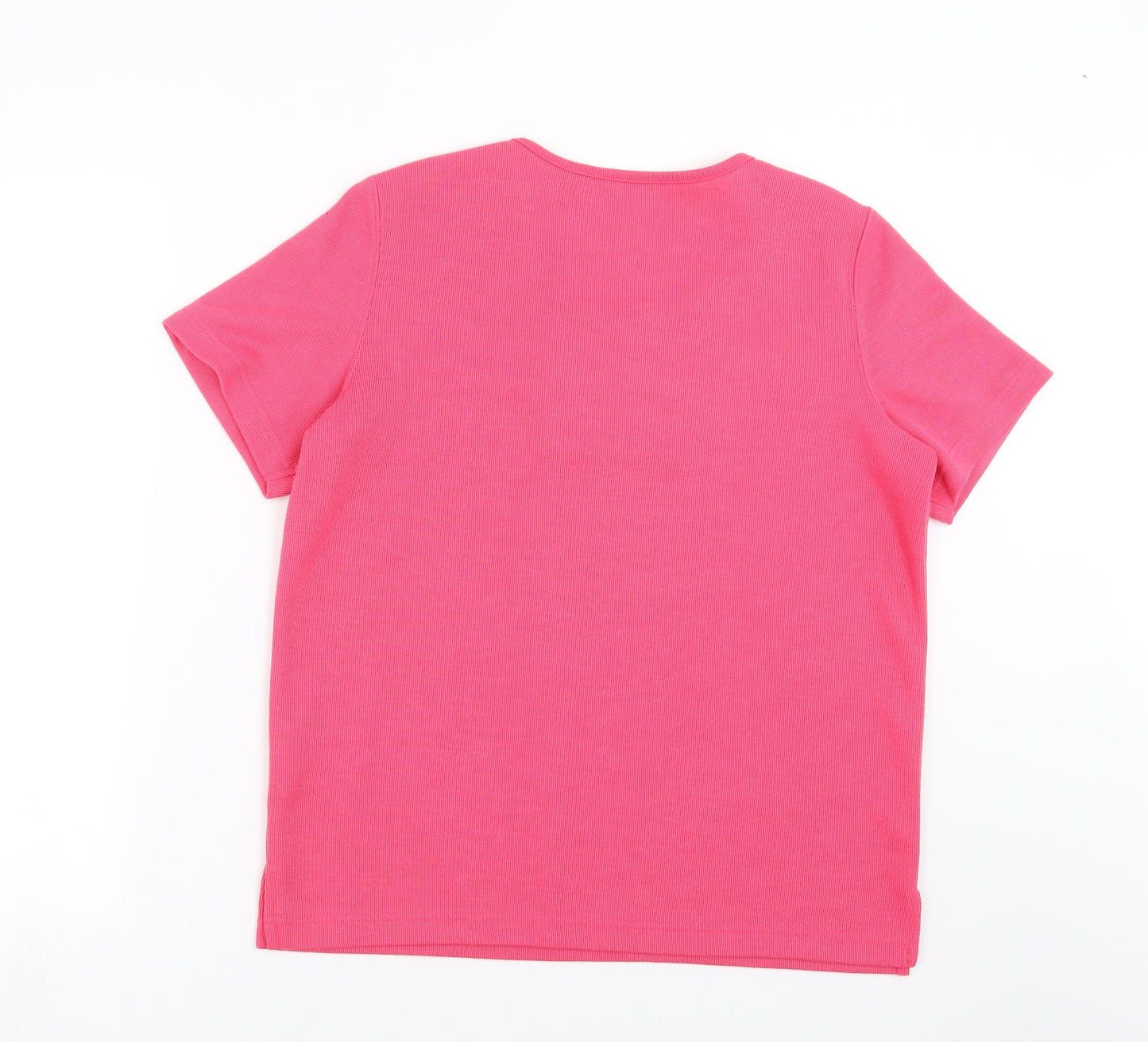 Womens UK Size S BM Pink Basic T-Shirt