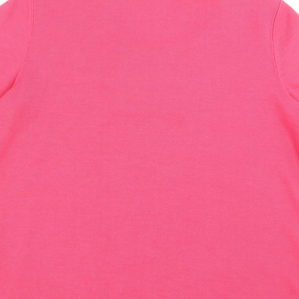 Womens UK Size S BM Pink Basic T-Shirt
