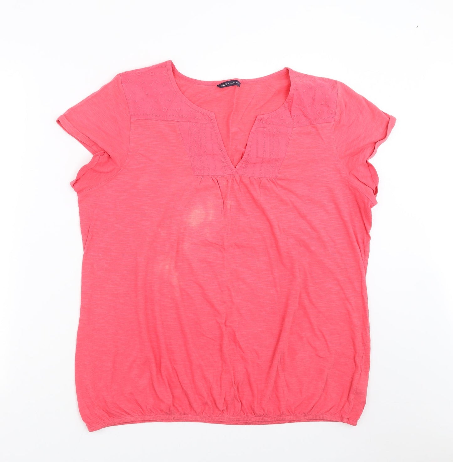 Womens UK Size 16 Marks and Spencer Pink Basic T-Shirt