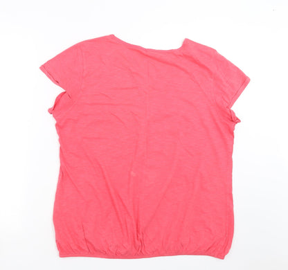 Womens UK Size 16 Marks and Spencer Pink Basic T-Shirt