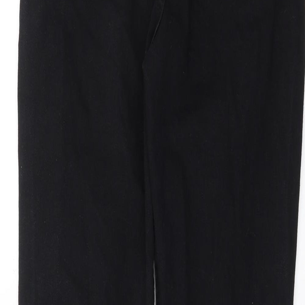 PRETTYLITTLETHING Womens Black  Denim Straight Jeans Size 6 L31 in