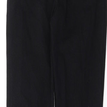 PRETTYLITTLETHING Womens Black  Denim Straight Jeans Size 6 L31 in
