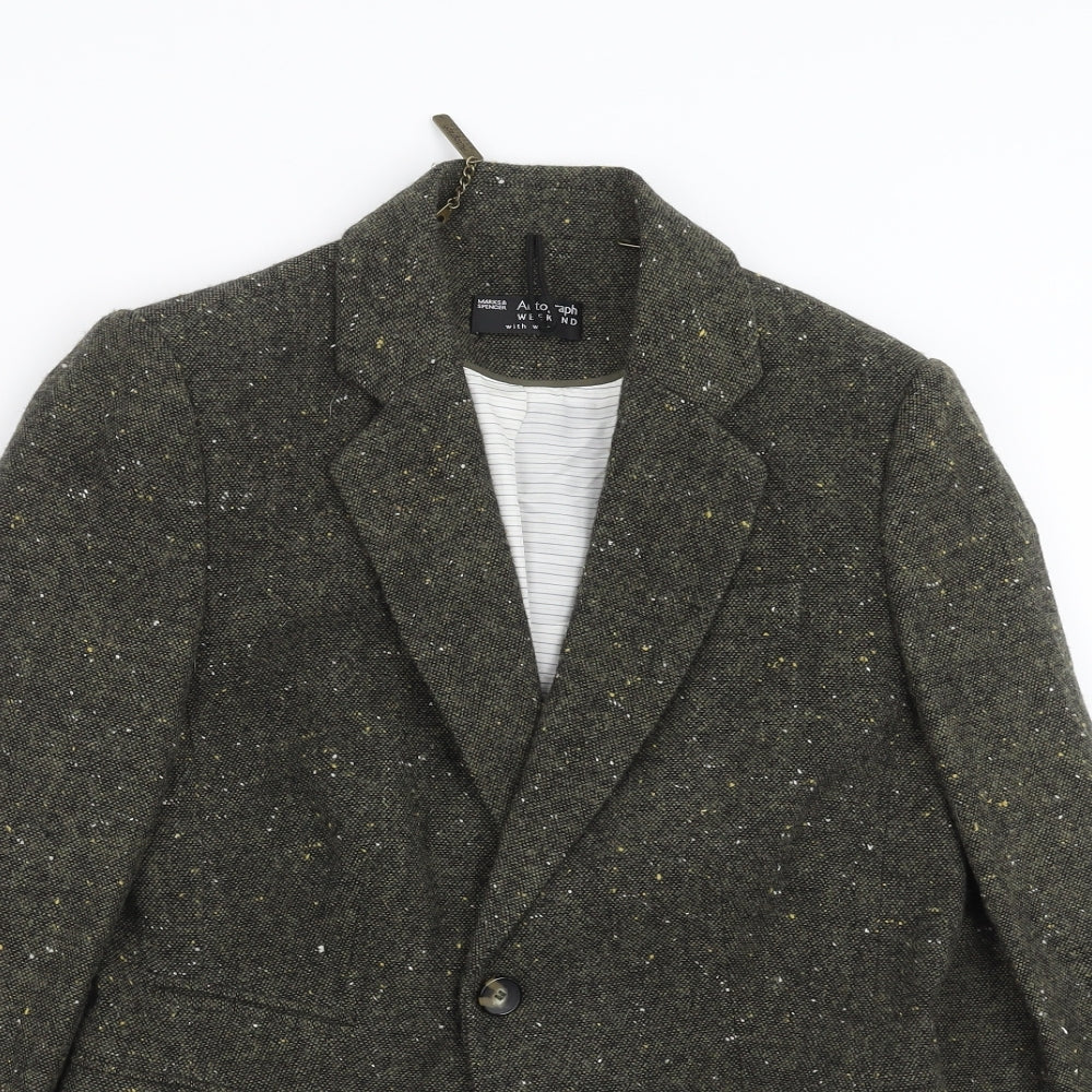 Womens UK Size 10 Marks and Spencer Regular Green Blazer