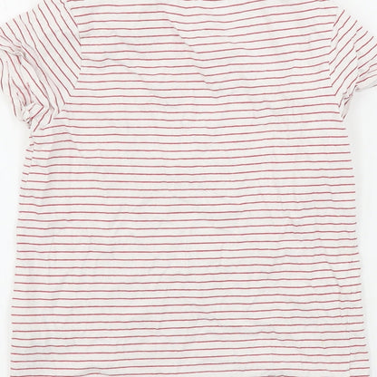 NEXT  Girls White Striped  Basic T-Shirt Size 10 Years