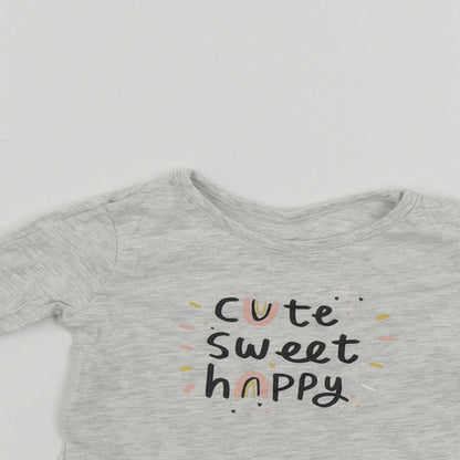 George  Girls Grey   Basic T-Shirt Size 6-9 Months
