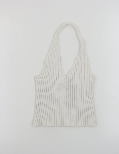 Womens UK Size S FOREVER 21 White Basic T-Shirt