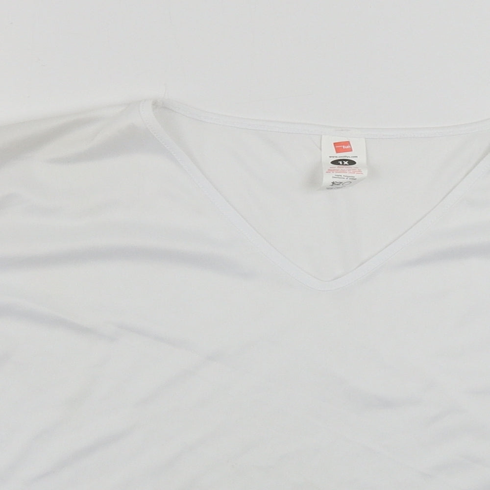 serious fun  Womens White   Basic T-Shirt Size XL