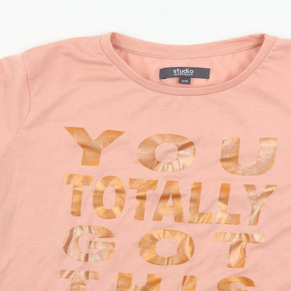 Womens UK Size 10 studio Pink Basic T-Shirt