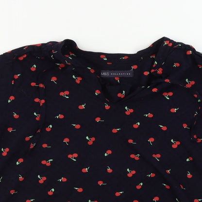 Womens UK Size 8 Marks and Spencer Blue Basic Blouse