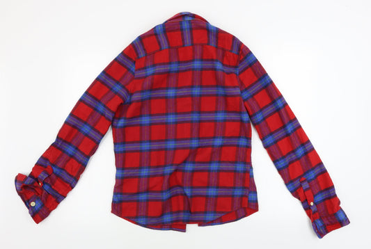 Mens UK Size S Hollister Red  Button-Up Long Sleeve Casual Shirt