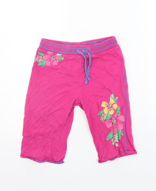 Adams Girls Pink Floral  Jogger Trousers Size 7 Years