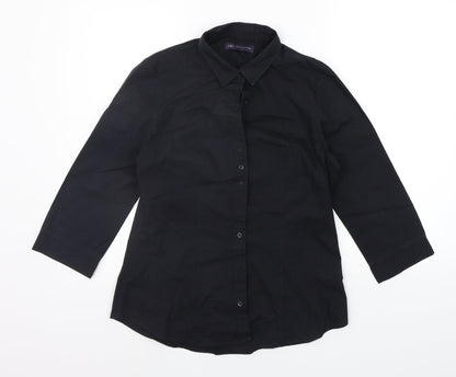 Womens UK Size 10 Marks and Spencer Black Basic Button-Up