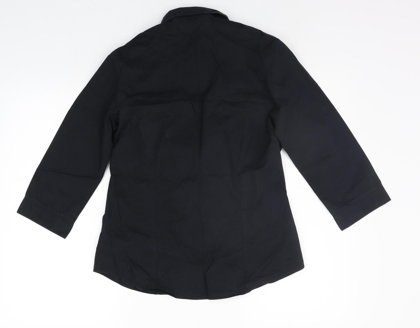 Womens UK Size 10 Marks and Spencer Black Basic Button-Up