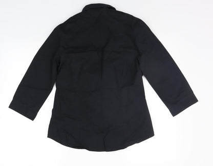 Womens UK Size 10 Marks and Spencer Black Basic Button-Up