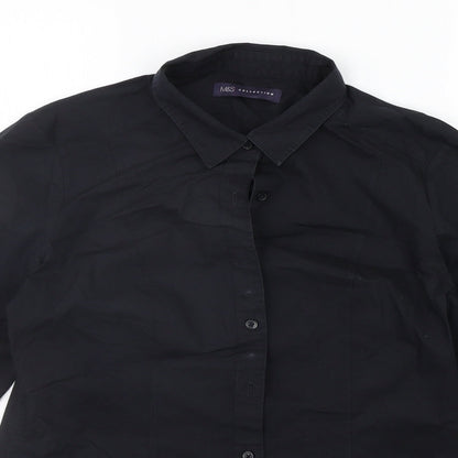 Womens UK Size 10 Marks and Spencer Black Basic Button-Up