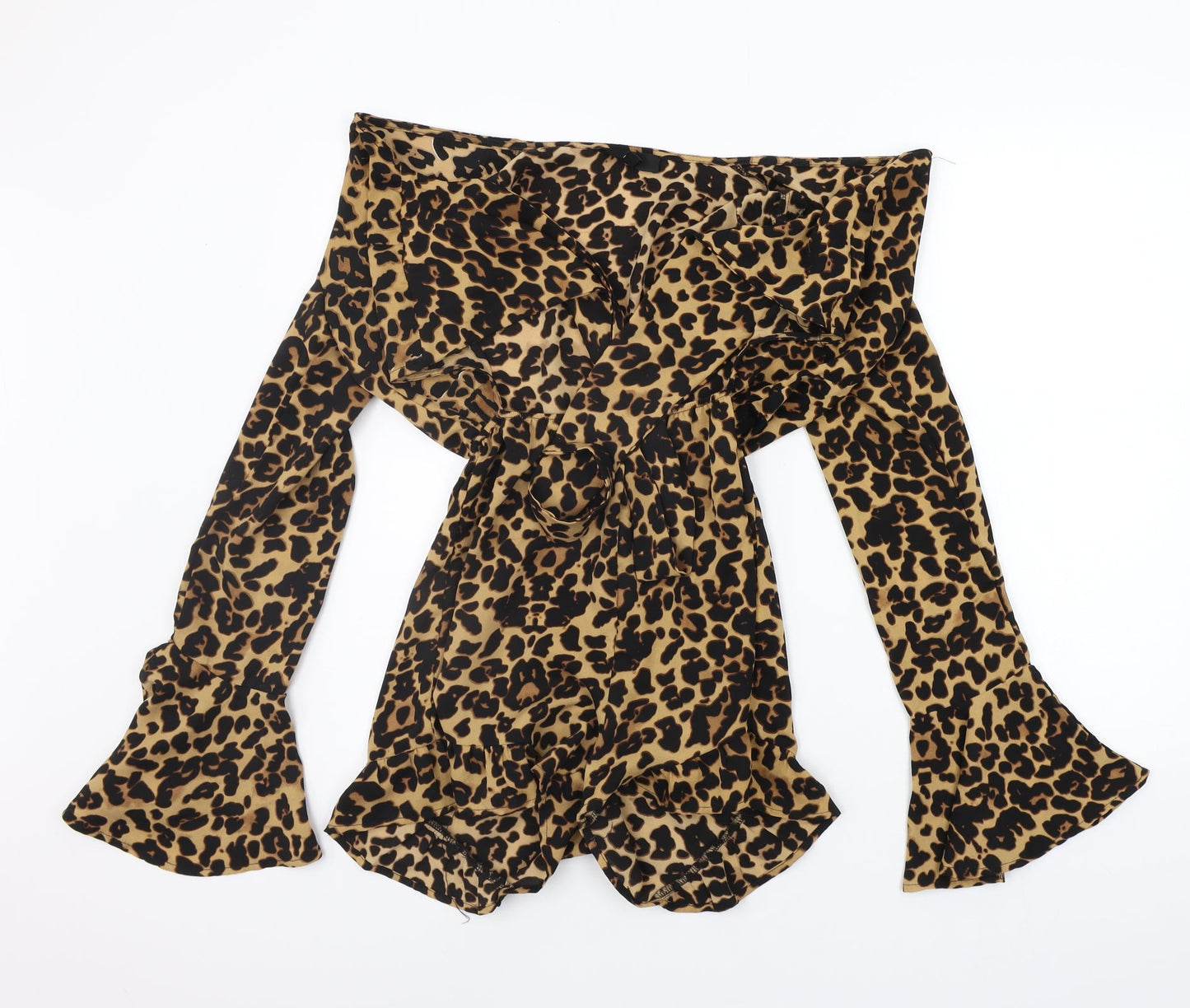 Missguided Womens Beige Animal Print  Jumpsuit One-Piece Size 8