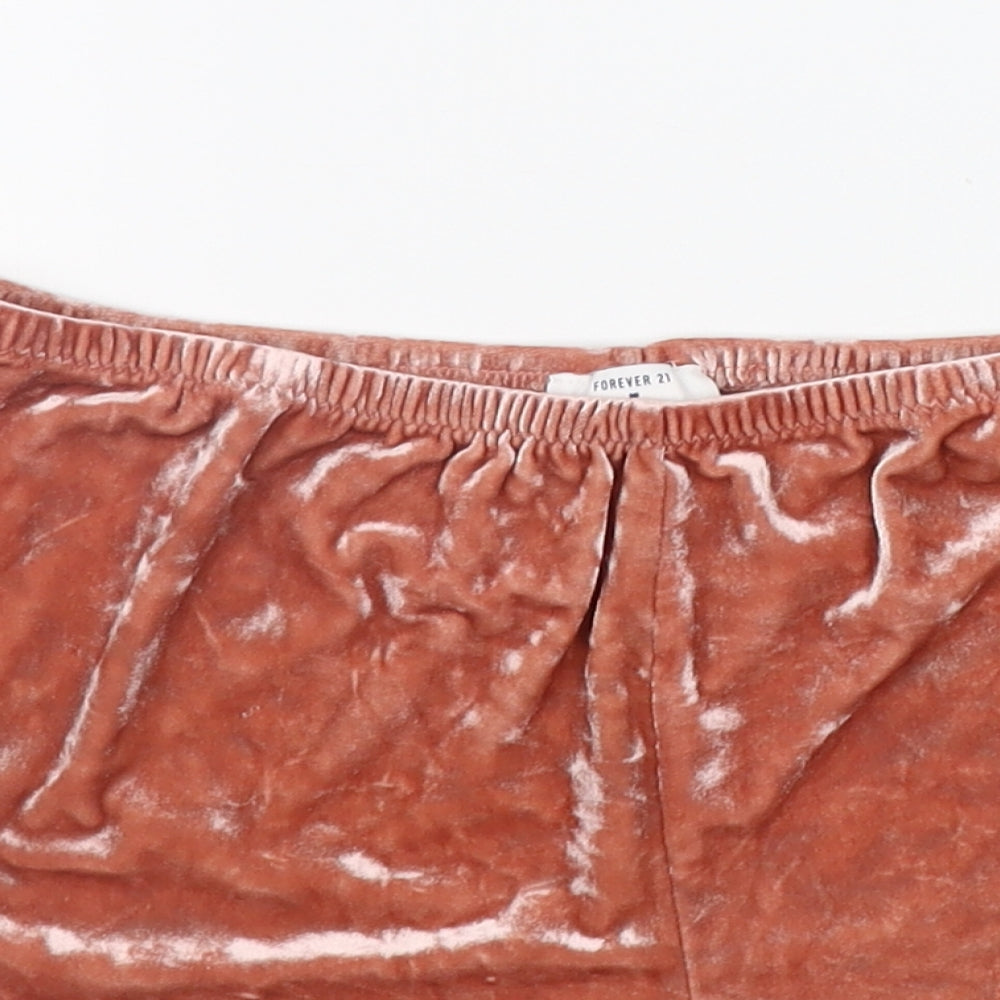 FOREVER 21 Womens Orange   Sweat Shorts Size S - Elasticated Waist