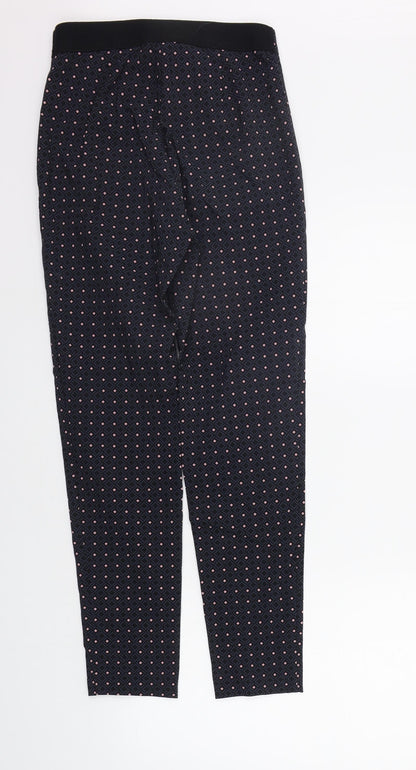 F&F Womens Blue Polka Dot  Jegging Leggings Size 8 L28 in - Elasticated Waist