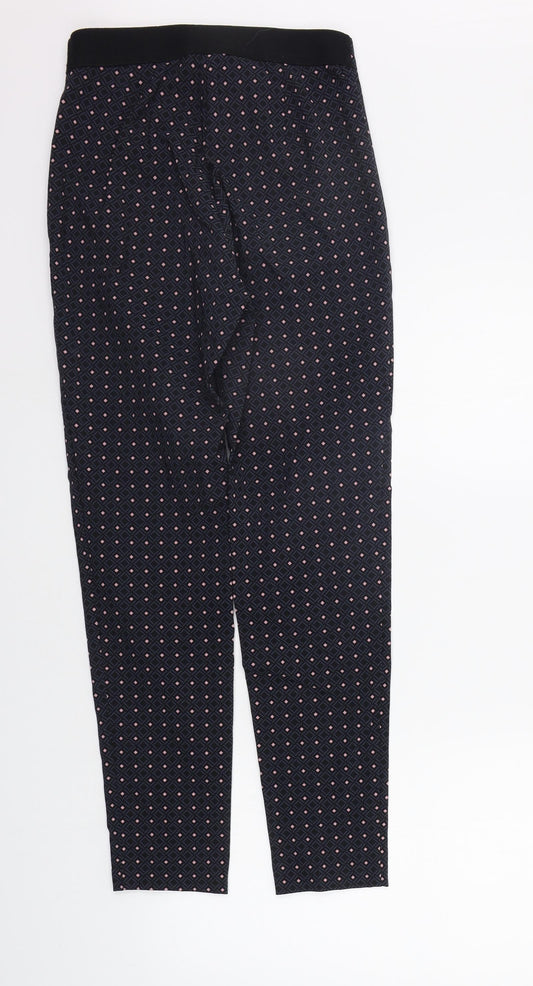 F&F Womens Blue Polka Dot  Jegging Leggings Size 8 L28 in - Elasticated Waist
