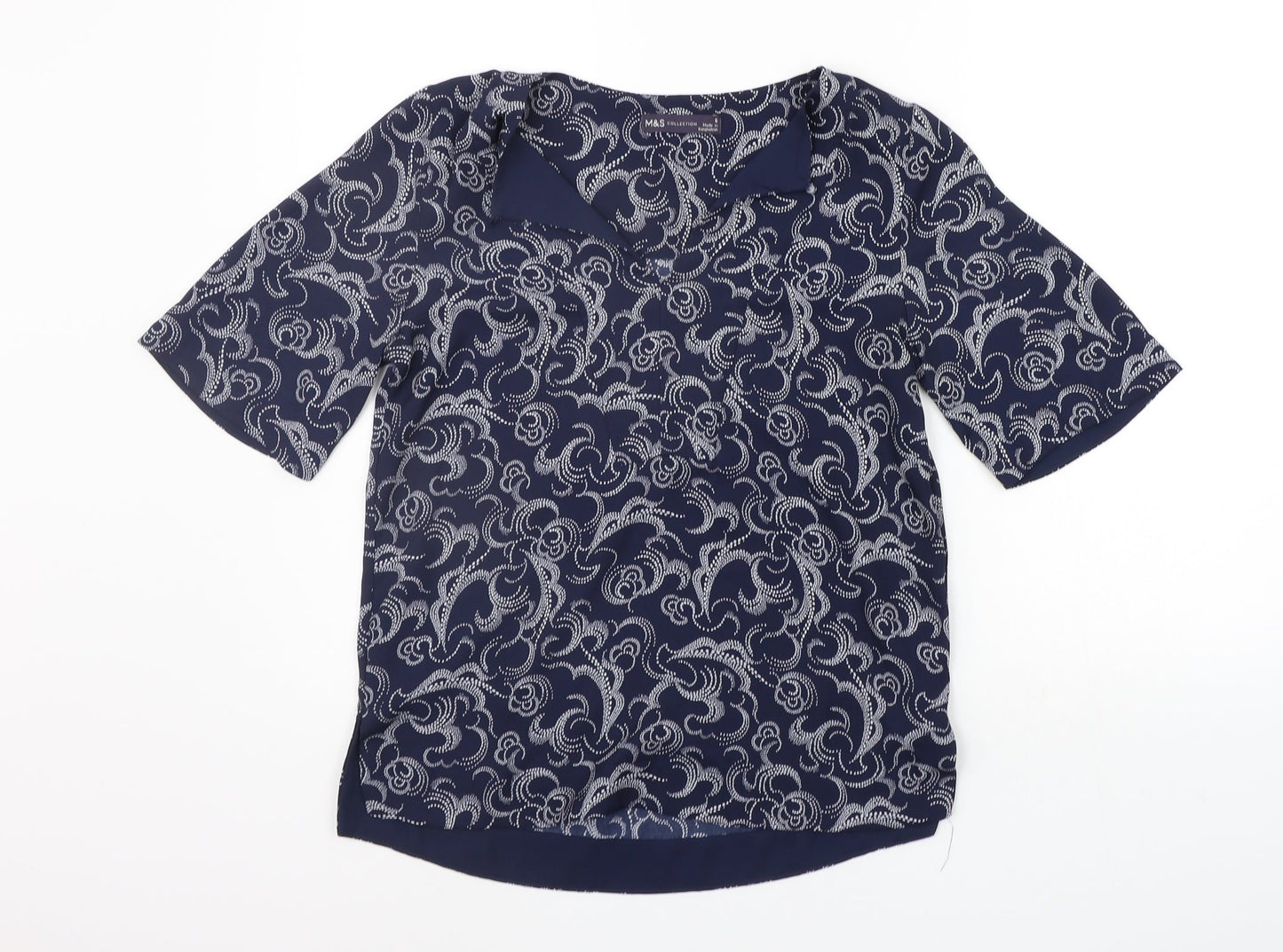 Womens UK Size 6 Marks and Spencer Blue Basic Blouse