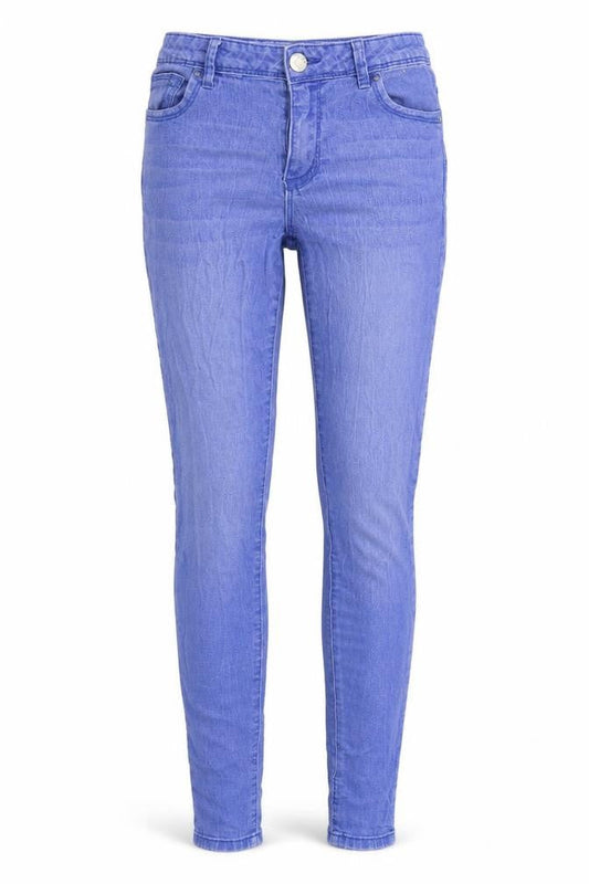 Front view of Denim & Co. women’s blue skinny jeans, size UK 12, 29-inch leg