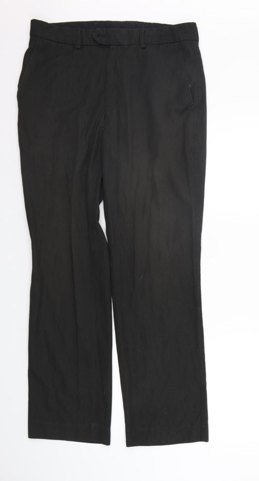 F&F Womens Black Striped  Trousers  Size 32 in L31 in