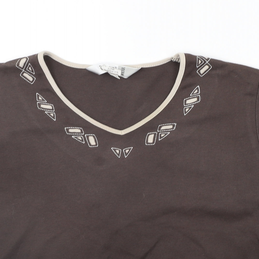 Womens UK Size 12 TIGI Grey Basic T-Shirt