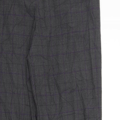 Marks and Spencer Womens Grey Check  Sweatpants Trousers Size 16 L21 in