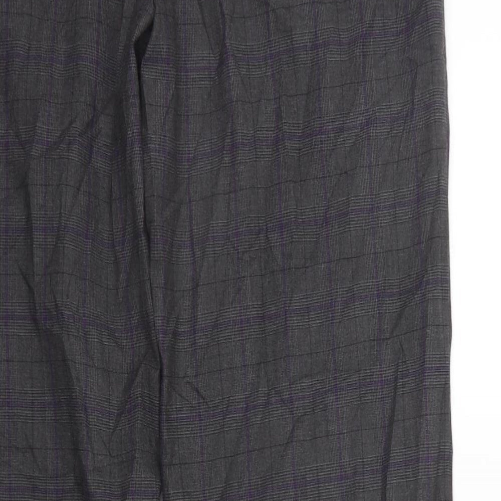 Marks and Spencer Womens Grey Check  Sweatpants Trousers Size 16 L21 in
